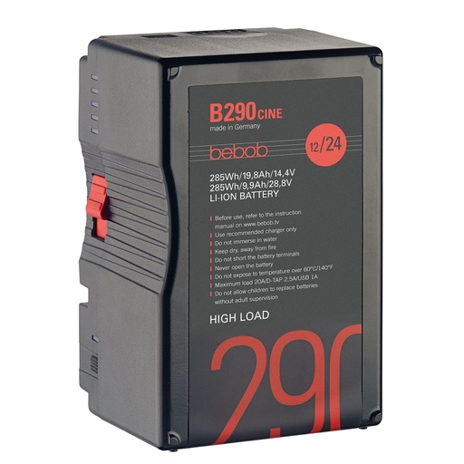 [B290Cine ] Bebob B290Cine  B-Mount Battery 14.4V / 28.8V / 285Wh 
