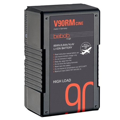[V90RMcine] Bebob V90RM-CINE V-Mount High Load Battery 14.4V / 5.9Ah / 85Wh