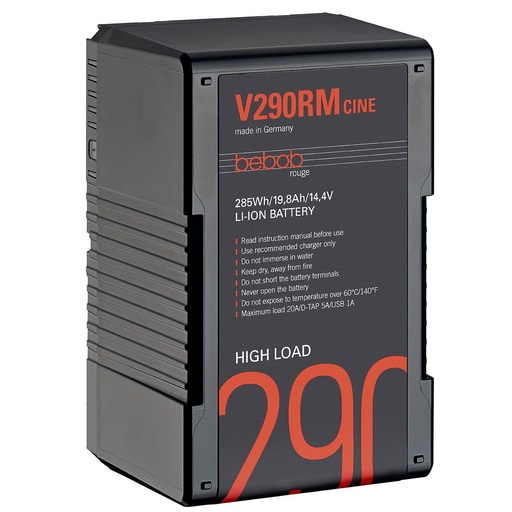 [V290RMcine] Bebob V290RM-CINE V-Mount High Load Battery 14.4V / 19.8Ah / 285Wh