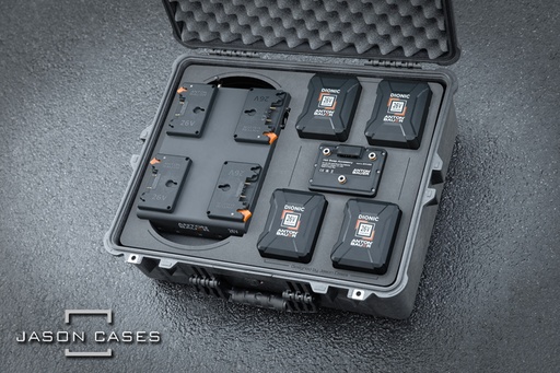 [AB26VLP4LPL] Jason Cases Anton Bauer LP4 Charger and 26V Battery 4-Pack case