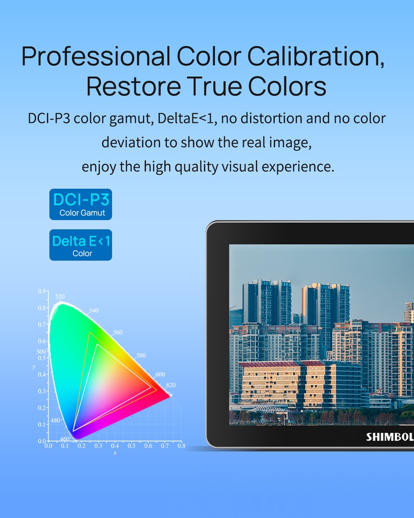 Shimbol M7: 7 inch 1920*1080 Touchscreen 3D Lut 4K HDMI 3G-SDI Metal Frame On Camera Monitor