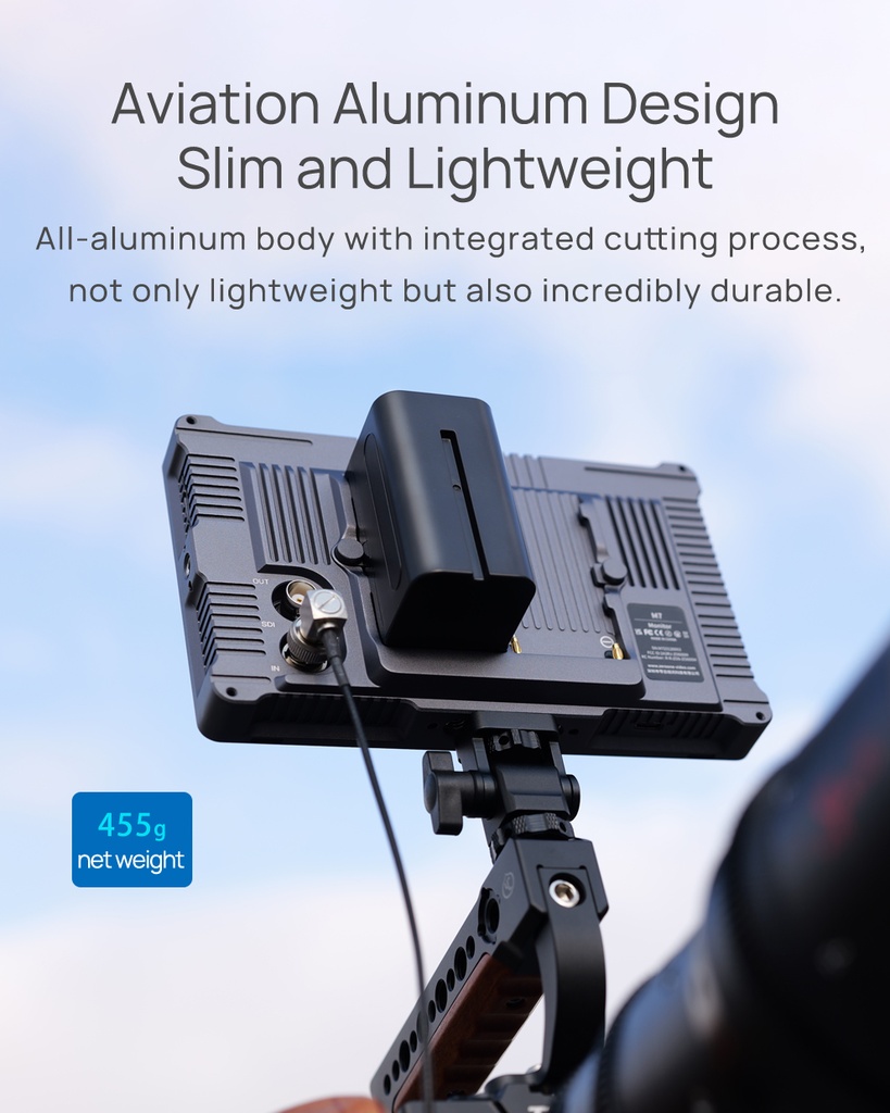 Shimbol M7: 7 inch 1920*1080 Touchscreen 3D Lut 4K HDMI 3G-SDI Metal Frame On Camera Monitor