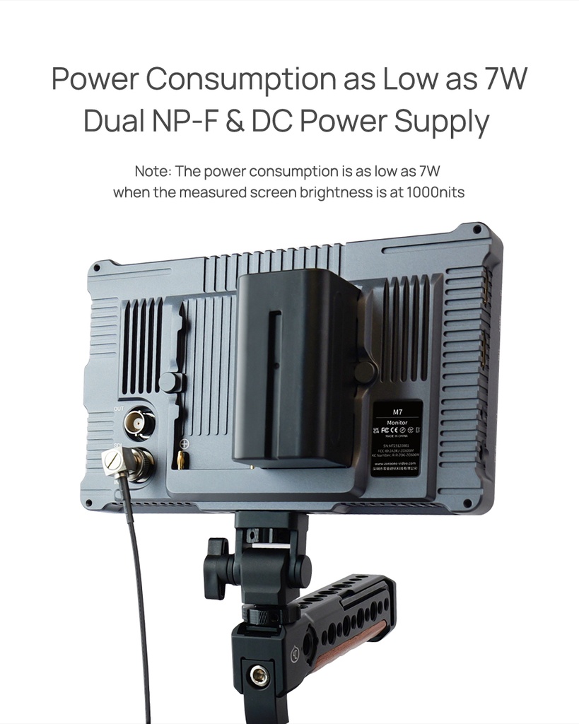 Shimbol M7: 7 inch 1920*1080 Touchscreen 3D Lut 4K HDMI 3G-SDI Metal Frame On Camera Monitor