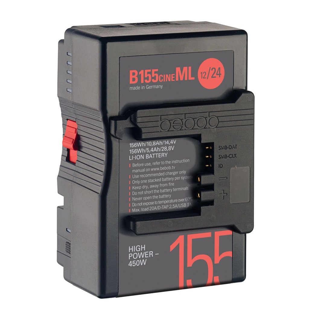Bebob B155cineML B-Mount Li-Ion Hot Swap High Power battery 14.4V/28.8V // 156Wh