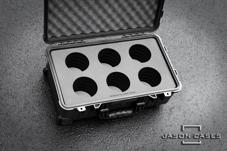 Jason Cases Sigma Cine FF Prime 6-lens case (with 105mm in center)