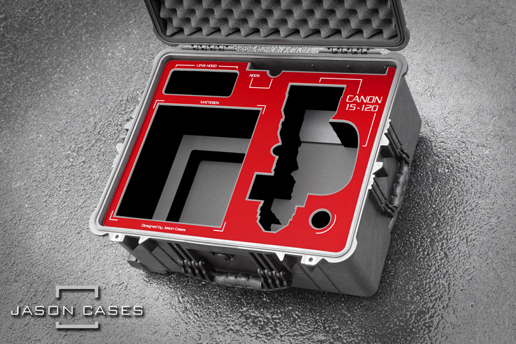 Canon 15-120mm Lens + Mattebox Case with Red overlay