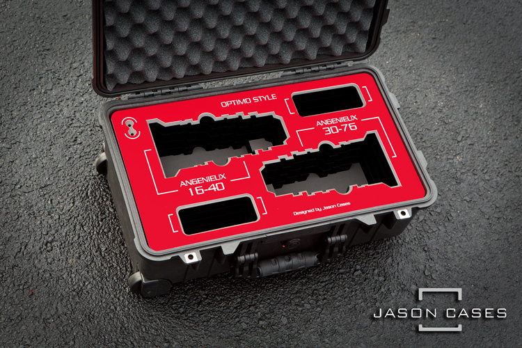 Jason Cases Angenieux Optimo Style Lens Case with Red overlay