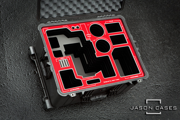 Jason Cases Blackmagic URSA Mini + Bottomplate case (Red Overlay)