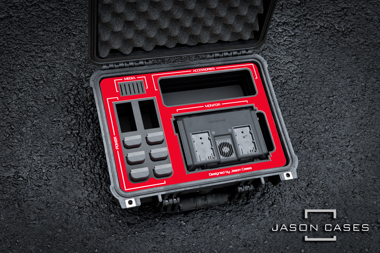 Jason Cases Blackmagic Video Assist 4K Case with Red overlay