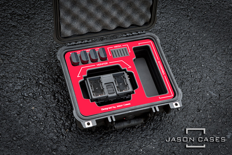 Jason Cases Blackmagic Video Assist 5" Case with Red overlay