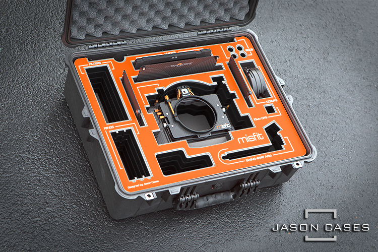 Jason Cases Bright Tangerine Misfit Mattebox + Side Flags case