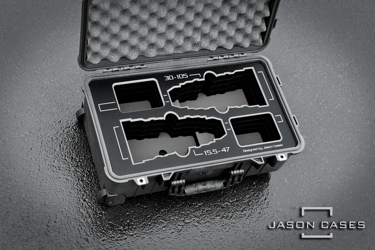 Jason Cases Canon 15.5-47mm and 30-105mm Lens Case with Black overlay