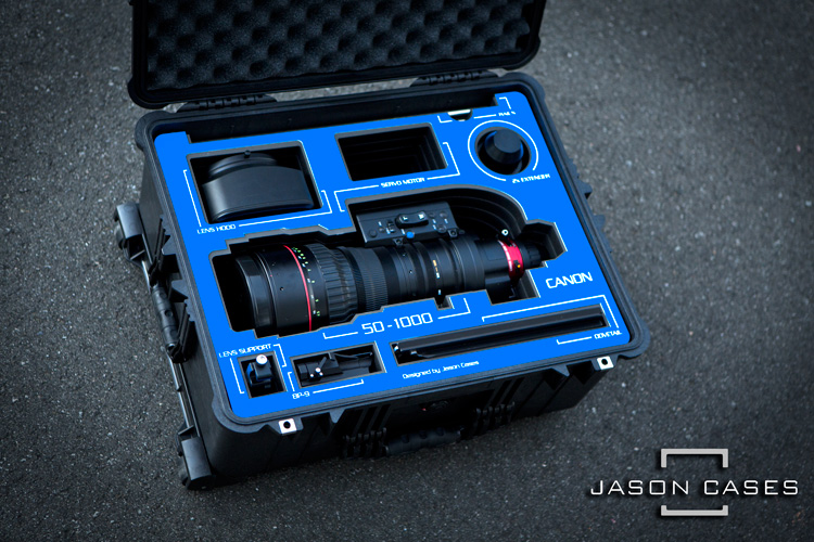 Jason Cases Canon 50-1000mm Lens Case with Blue overlay