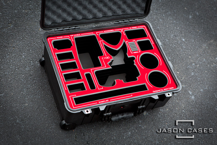Jason Cases Canon C100 Mark II case with RED overlay