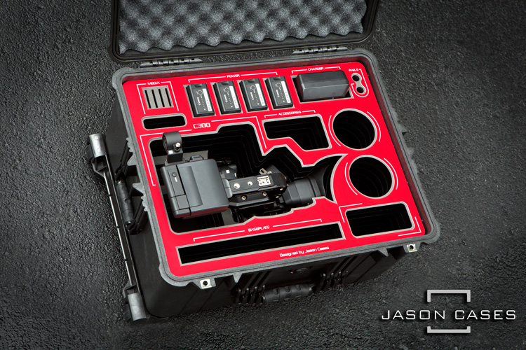 Jason Cases Canon C300 Mark II + LCD case with RED overlay