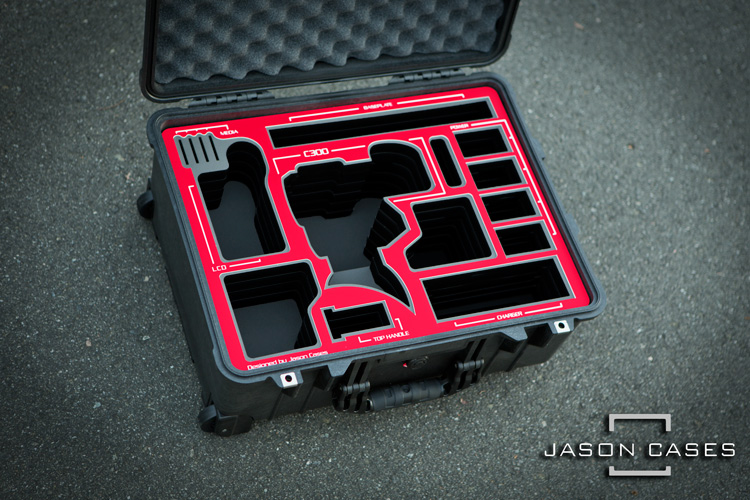 Jason Cases Canon C300 Mark II case with RED overlay