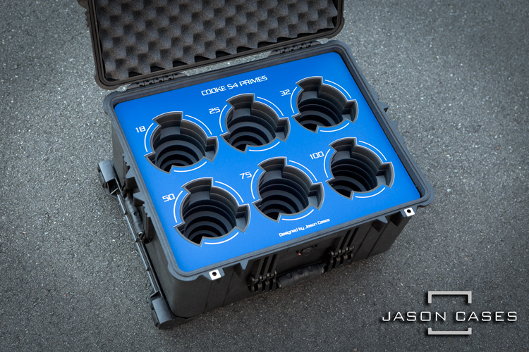 Jason Cases Cooke S4 Primes 6-lens case with Blue overlay