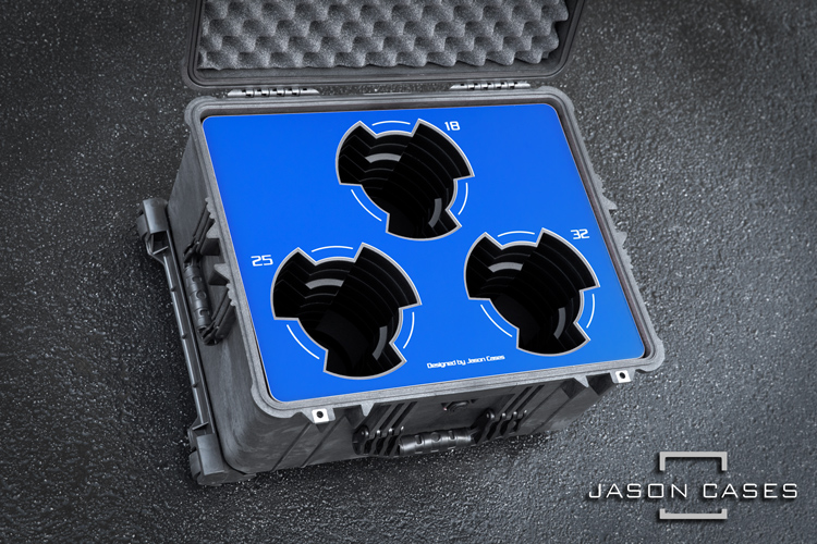 Jason Cases Cooke S7i Primes 3-lens case with Blue overlay