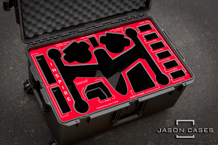 Jason Cases DJI Inspire Case with RED overlay