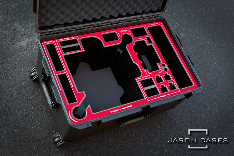 Jason Cases Pelican Case for Movi M10 with Cage (Red Overlay)
