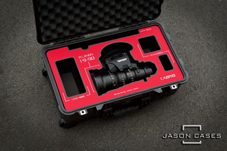 Jason Cases Fujinon 19-90mm T2.9 Cabrio Lens Case with Red overlay