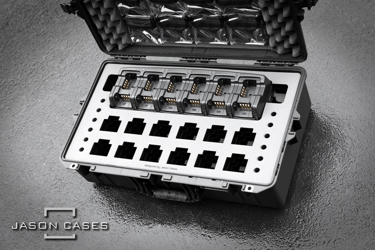 Jason Cases Motorola CP200 12-radio and 12-unit Charger case