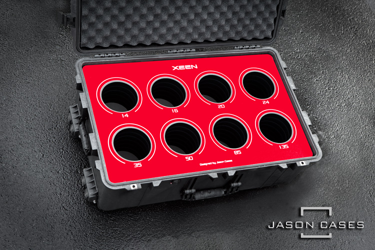Jason Cases Rokinon XEEN 8-lens case (RED overlay)
