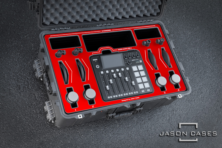 Jason Cases Rode Rodecaster Pro II with Microphones case