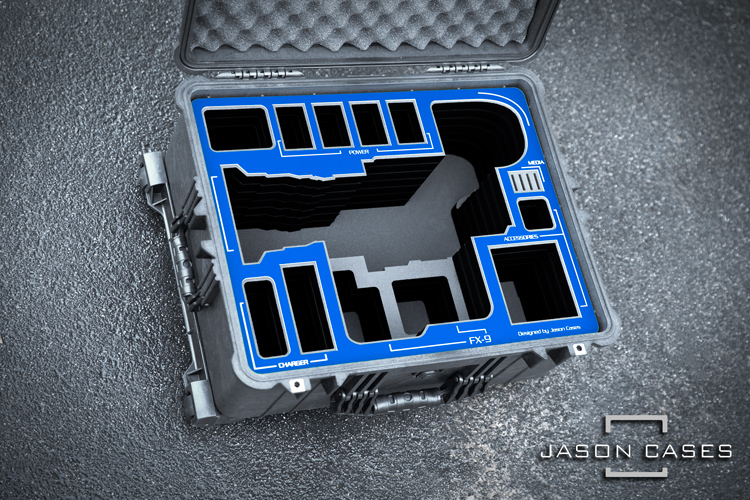 Jason Cases Sony FX9 + 28-135mm Lens Case (BLUE overlay)