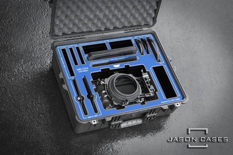 Jason Cases Tilta MB-T04 Mattebox case with BLUE overlay