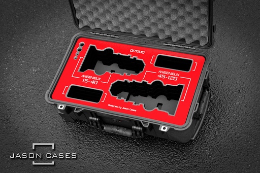 [AN154045120RE] Jason Cases Angenieux Optimo Dual Lens Case with Red overlay