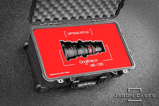 [AN48130RE] Jason Cases Angenieux Optimo Style 48-130mm Lens Case with Red overlay