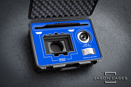 [ARMMB2MFF2BU] Jason Cases Arri MMB-2 Mattebox + MFF-2 Follow Focus case (BLUE overlay)