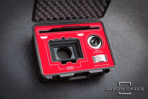 [ARMMB2MFF2RE] Jason Cases Arri MMB-2 Mattebox + MFF-2 Follow Focus case (RED overlay)