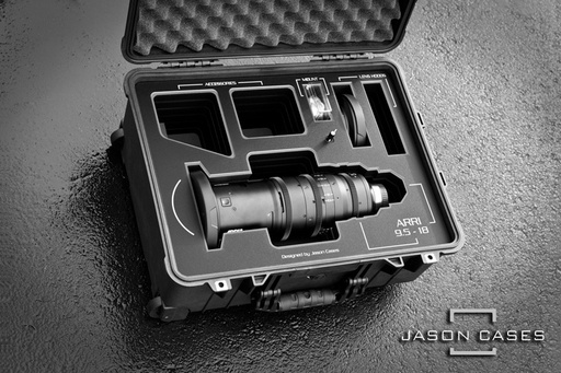 [ARUWZ9518BK] Jason Cases Arri UWZ 9.5-18mm Lens Case with Black overlay