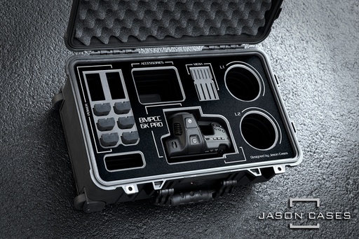 [BMPC6KPBK] Jason Cases Blackmagic Pocket Cinema 6K Pro case (Black overlay)