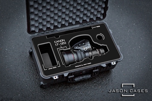 [CA17120BK] Jason Cases Canon 17-120mm Lens Case with Black overlay