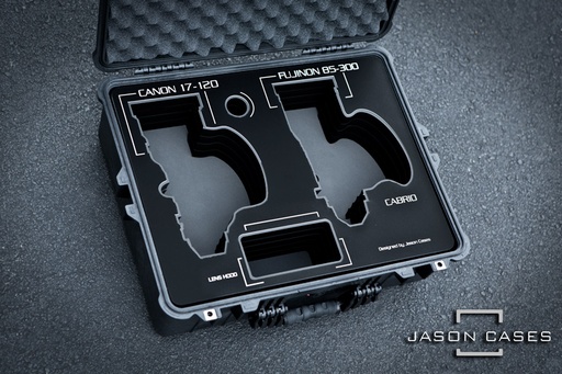 [CA17120FBK] Jason Cases Canon 17-120mm + Fujinon 85-300mm Lens Case with Black overlay