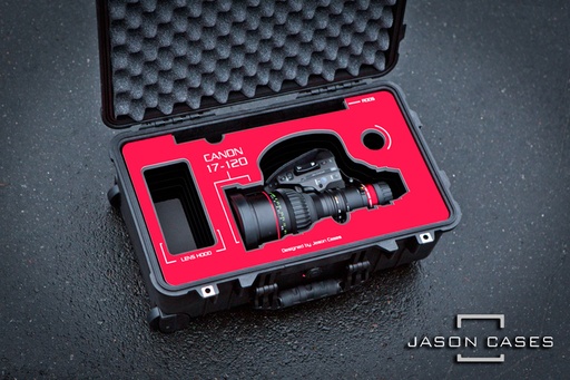 [CA17120RE] Jason Cases Canon 17-120mm Lens Case with Red overlay