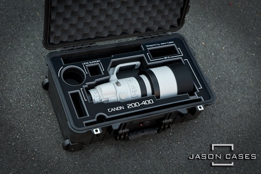 [CA200400BK] Jason Cases Canon 200-400mm Lens Case with Black overlay