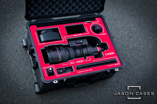 [CA501000RE] Jason Cases Canon 50-1000mm Lens Case with Red overlay