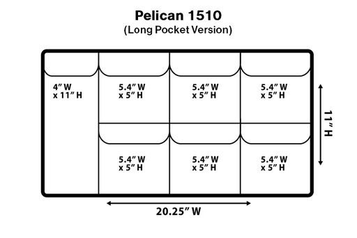 [CE1510LPLO] Jason Cases Pelican 1510 Lid Organizer (Long Pocket Version)