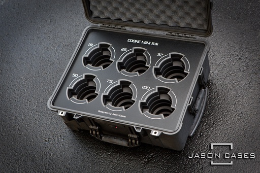 [CKMS4BK] Jason Cases Cooke Mini S4 Primes 6-lens case (Black Overlay)