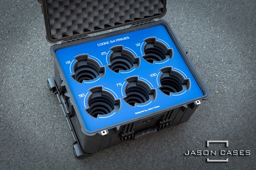 [CKS4BU] Jason Cases Cooke S4 Primes 6-lens case with Blue overlay
