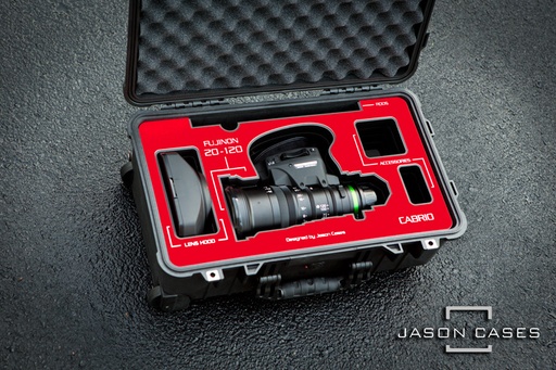 [FU20120RE] Jason Cases Fujinon 20-120mm T3.5 Cabrio Lens Case with Red overlay