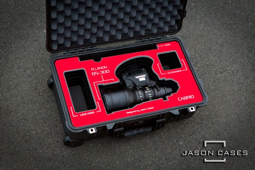[FU85300RE] Jason Cases Fujinon 85-300mm T2.9 Cabrio Lens Case with Red overlay
