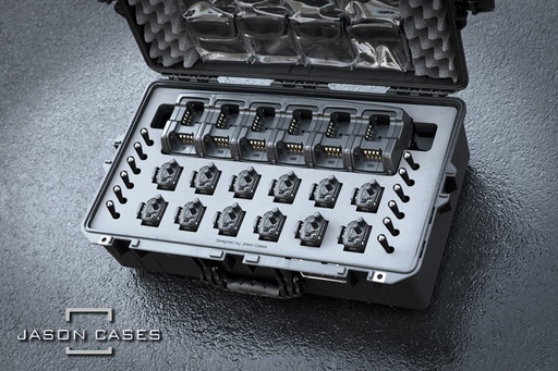 [MOCP100C12PL] Jason Cases Motorola CP100 12-radio and 12-unit Charger case