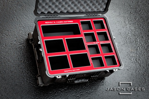 [RDVOLTXLRE] Jason Cases Red Redvolt XL battery and charger case