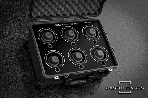 [SGCN6LBK] Jason Cases Sigma Cine FF Prime 6-lens case (BLACK overlay)