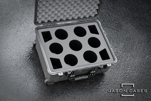 [SGCN8LBK] Jason Cases Sigma Cine FF Prime 8-lens case (BLACK overlay)